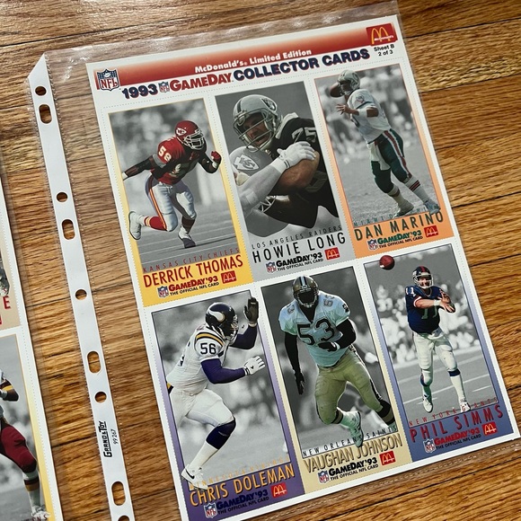 1993 GameDay Collector Cards / Mcdonalds Limited Edition / NFL / Uncut - Picture 3 of 6